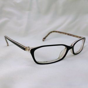 JAI KUDO Eyeglass Frames 1706 Full Plastic Rims Black White Leopard Print